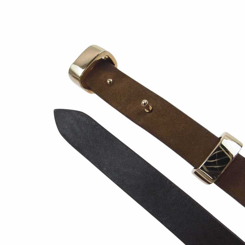 プントヴィータ スエード スウェード ベルト ブラウン系 80【中古】
