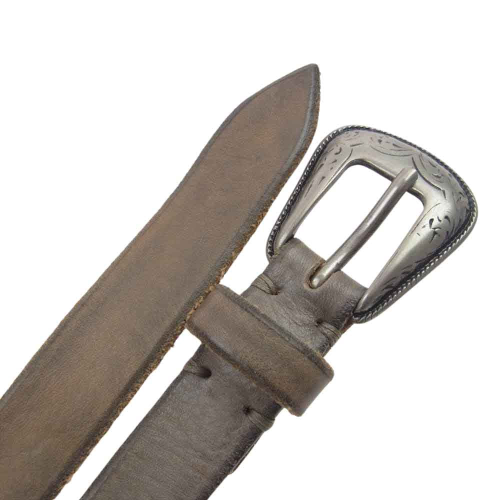 プントヴィータ コンチョ レザー ベルト  ブラウン系 75【中古】
