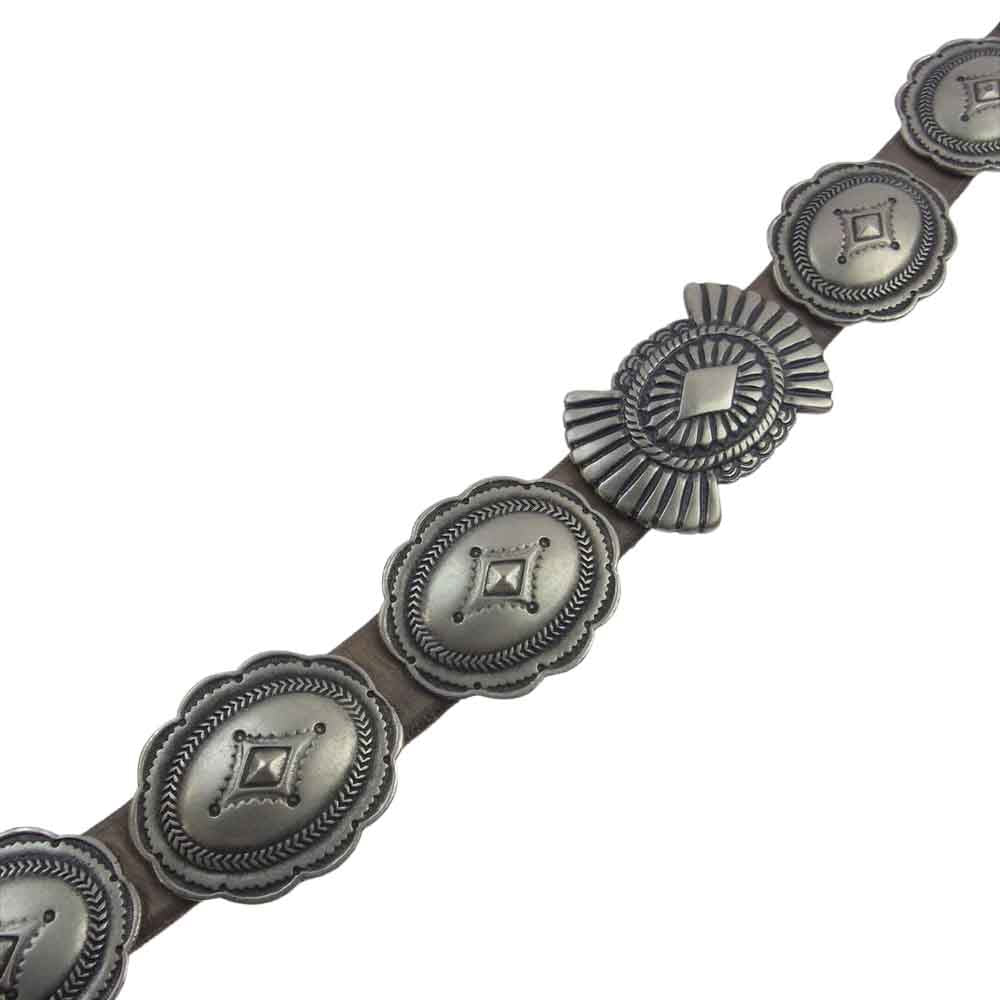 プントヴィータ コンチョ レザー ベルト  ブラウン系 75【中古】