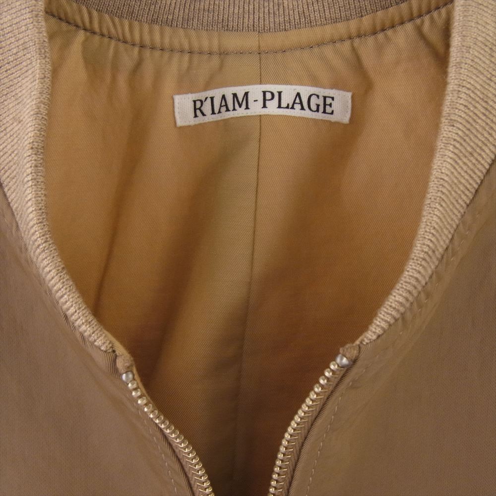 プラージュ 22-011-922-6010-1-0 R'IAM MA-1 ジップアップ ジャケット ベージュ系 36【極上美品】【中古】
