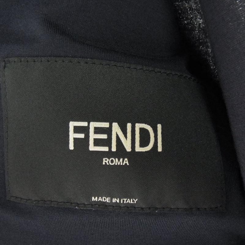 FENDI フェンディ FW0833 × フィラ FENDI MANIA Logo Print Bomber Jacket ロゴ プリント ボンバー ジャケット ネイビー系 46【中古】