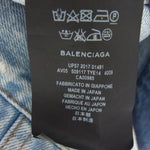BALENCIAGA バレンシアガ 18SS 509117 USED 加工 ブランド ロゴ オーバーサイズ デニム ジャケット インディゴブルー系 44【中古】