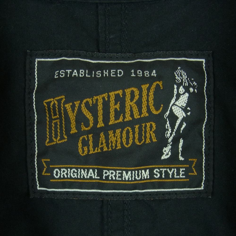 HYSTERIC GLAMOUR ヒステリックグラマー 01181AC02 ダブルブレスト ステンカラー コート ブラック系 FREE【極上美品】【中古】