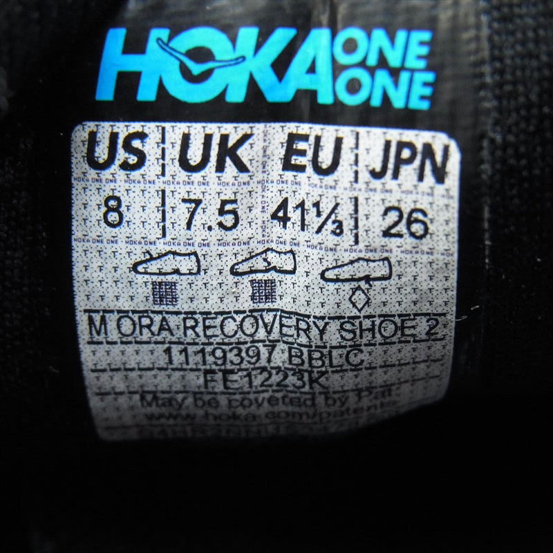 HOKA ONE ONE ホカ オネオネ 1119397 ORA RECOVERY SHOE 2 オラ リカバリー シュー 2 スニーカー ブラック系 26cm【中古】