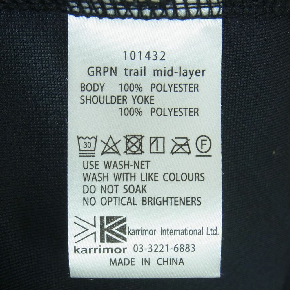 Karrimor カリマー 101432 GRPN trail mid-layer ミッドレイヤー ロゴ刺繍 フリース ジャケット ブラック系 L【中古】