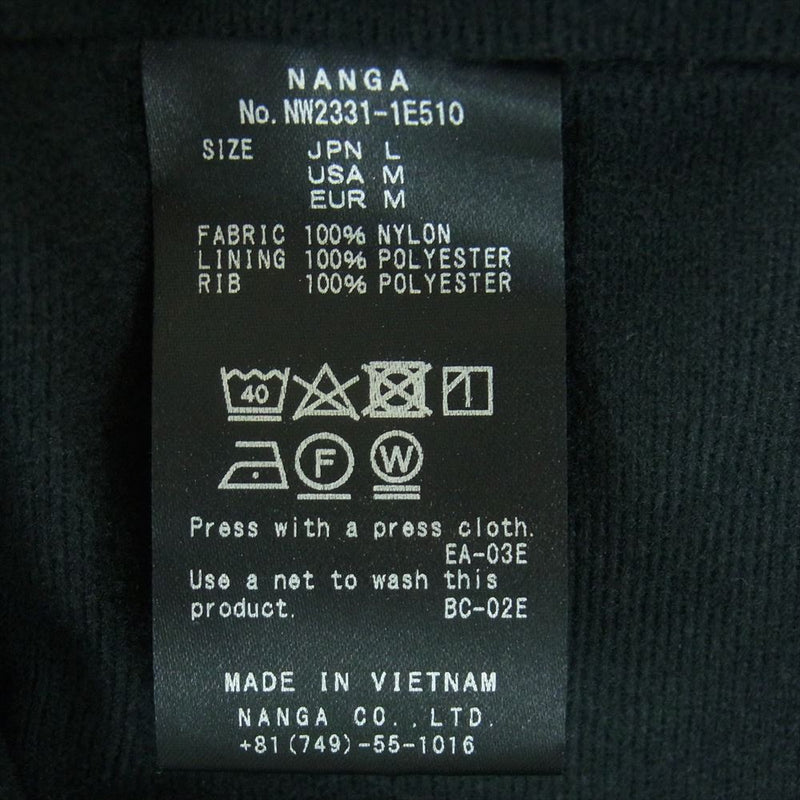 NANGA ナンガ 23AW NW2331-1E510 RIB COLLAR COACH JACKET リブカラー ロゴ コーチ ジャケット ブラック系 L【中古】