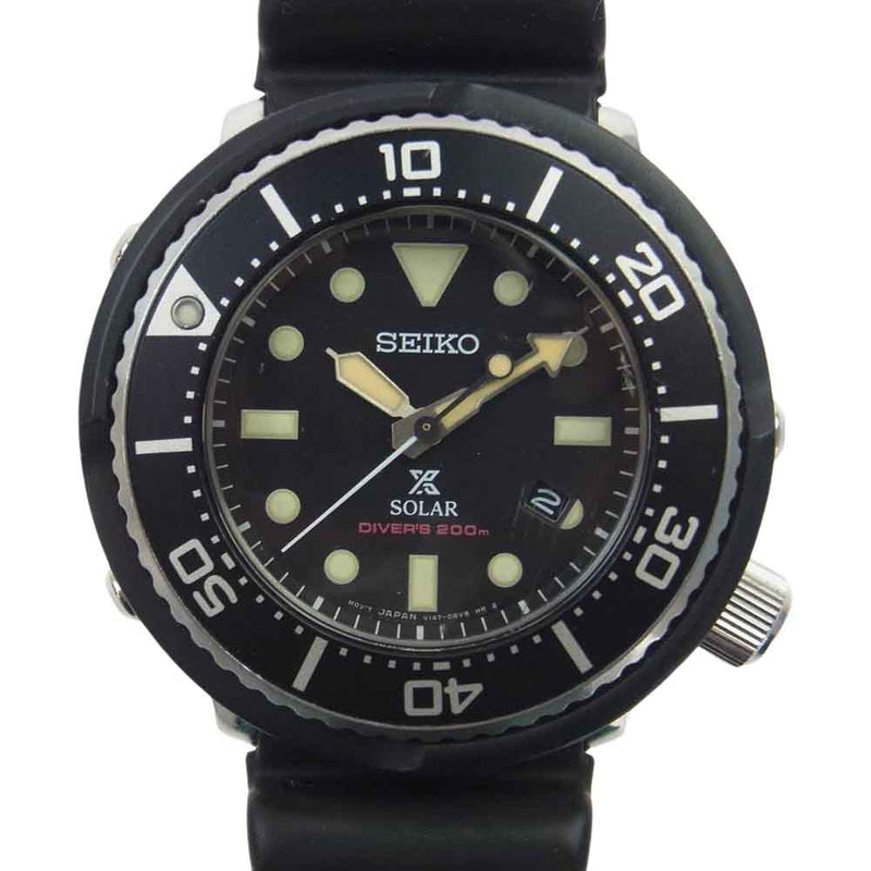 SEIKO セイコー V147-0BG0 プロスペックス ダイバースキューバ ソーラー 腕時計 ウォッチ ブラック系【中古】