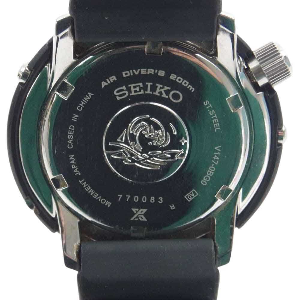 SEIKO セイコー V147-0BG0 プロスペックス ダイバースキューバ ソーラー 腕時計 ウォッチ ブラック系【中古】