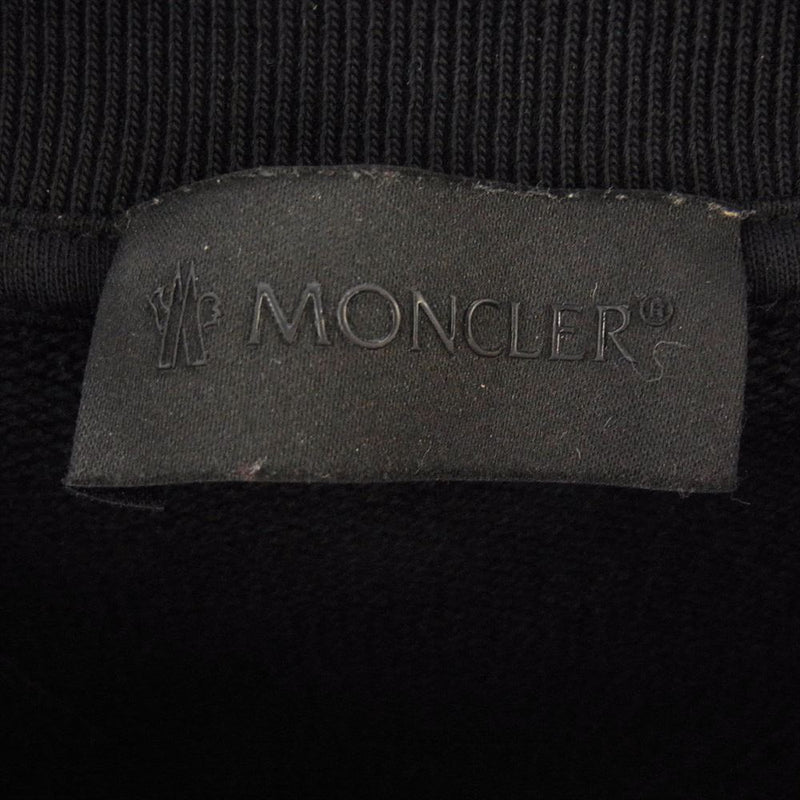 MONCLER モンクレール 23AW I20918G00016 フロッキープリント グラデーションロゴ シャドウロゴ クルーネック スウェット トレーナー ブラック系 L【中古】