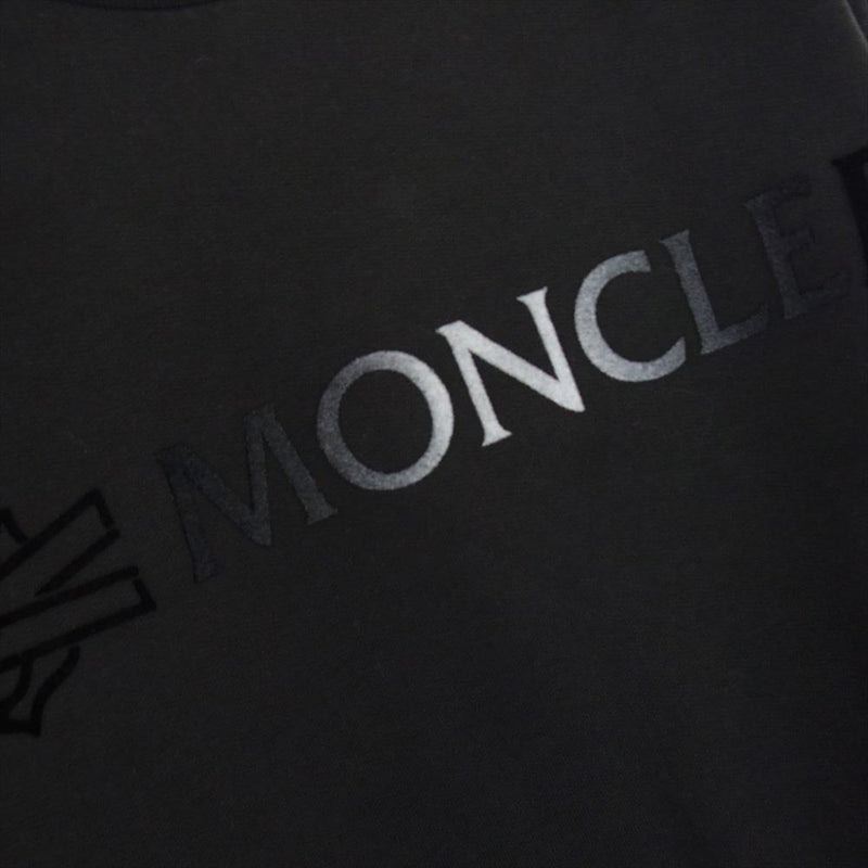 MONCLER モンクレール 23AW I20918G00016 フロッキープリント グラデーションロゴ シャドウロゴ クルーネック スウェット トレーナー ブラック系 L【中古】