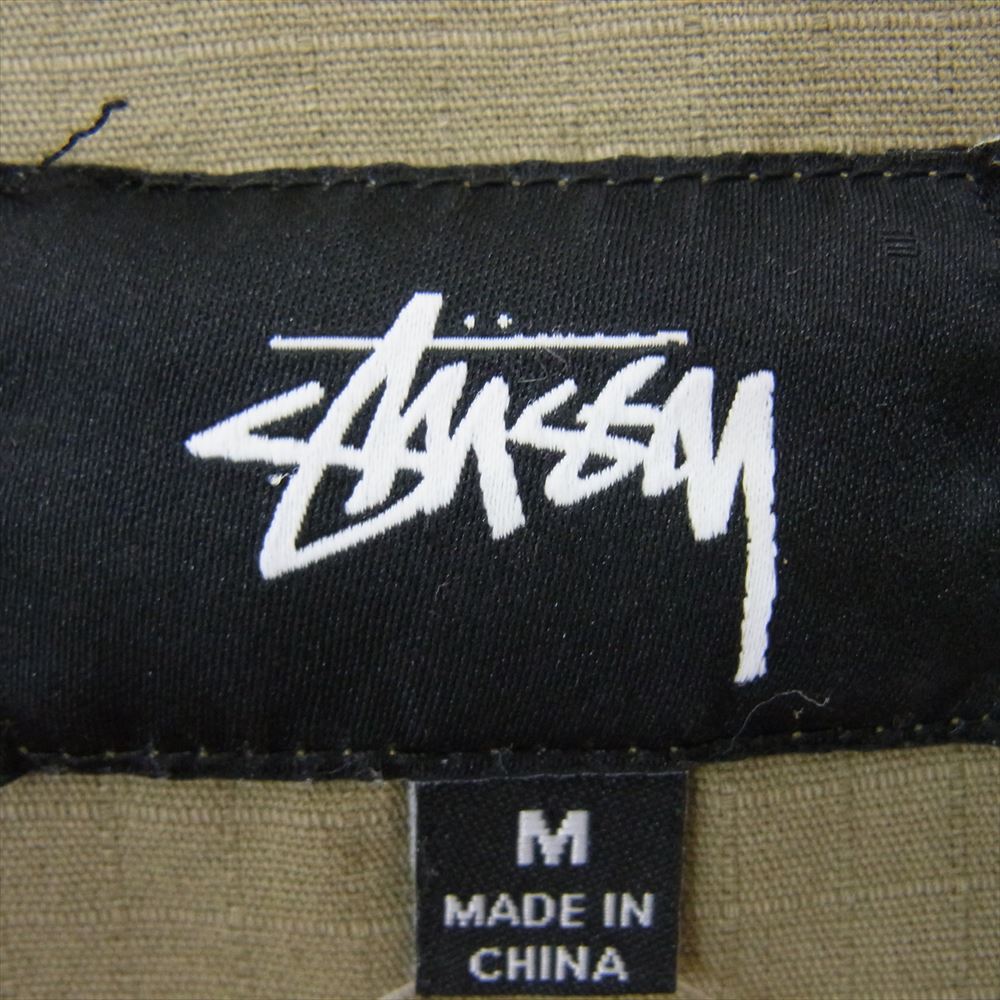 STUSSY ステューシー ポケット ワークシャツ 半袖 カーキ系 M【中古】