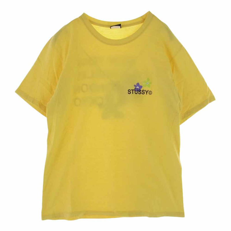 STUSSY ステューシー フラワー プリント Tシャツ イエロー イエロー系 M【中古】