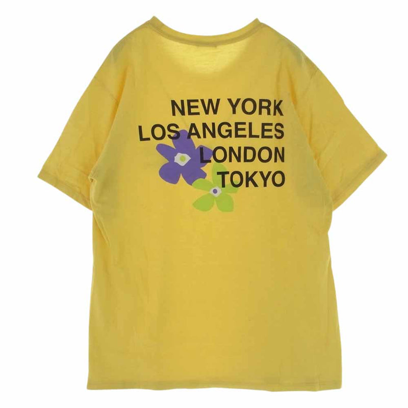 STUSSY ステューシー フラワー プリント Tシャツ イエロー イエロー系 M【中古】