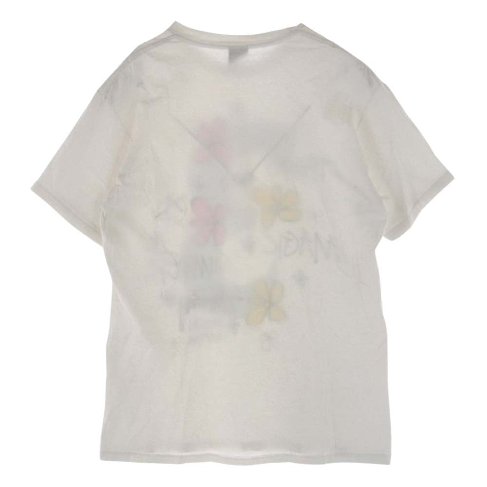 STUSSY ステューシー フラワー プリント Tシャツ 半袖 フラワー ホワイト系 M【中古】