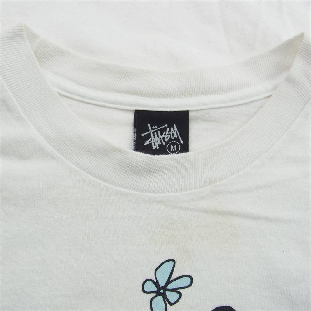 STUSSY ステューシー フラワー プリント Tシャツ 半袖 フラワー ホワイト系 M【中古】