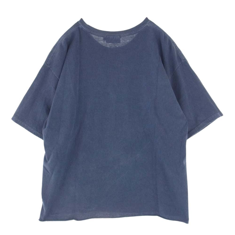 STUSSY ステューシー カットオフ センター ロゴ プリント Tシャツ 半袖 ブルー系 M【中古】