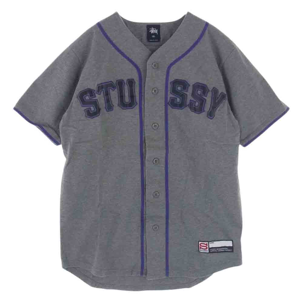 STUSSY ステューシー コットン ベースボール シャツ グレー系 S【中古】