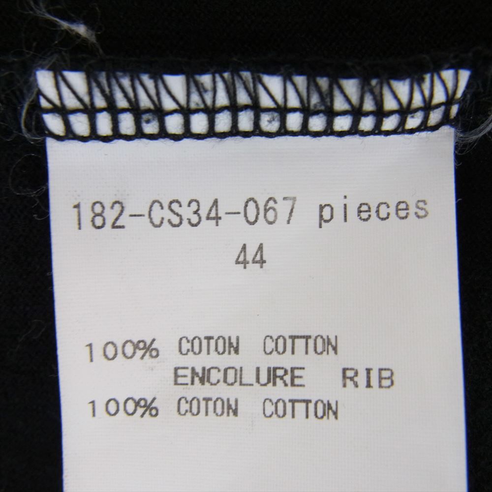 N.HOOLYWOOD エヌハリウッド 182-CS34-067 NHWD プリント クルーネック 半袖 Tシャツ ブラック系 44【中古】