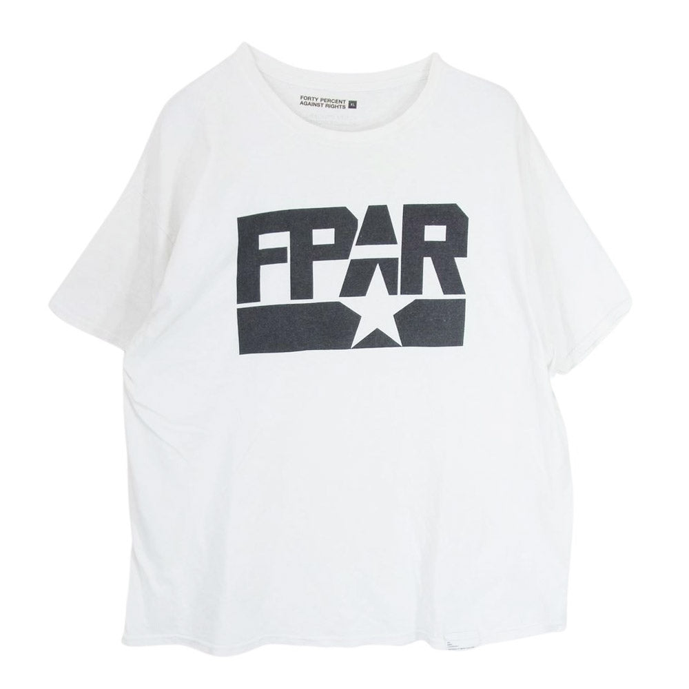 フォーティー パーセント アゲインスト ライツ プリント Tシャツ 半袖 ホワイト系 XL【中古】