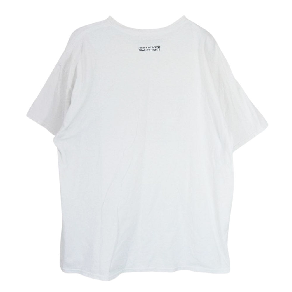 フォーティー パーセント アゲインスト ライツ プリント Tシャツ 半袖 ホワイト系 XL【中古】