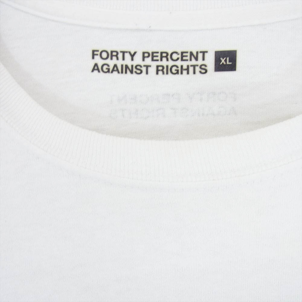 フォーティー パーセント アゲインスト ライツ プリント Tシャツ 半袖 ホワイト系 XL【中古】