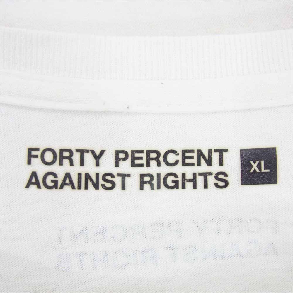 フォーティー パーセント アゲインスト ライツ プリント Tシャツ 半袖 ホワイト系 XL【中古】