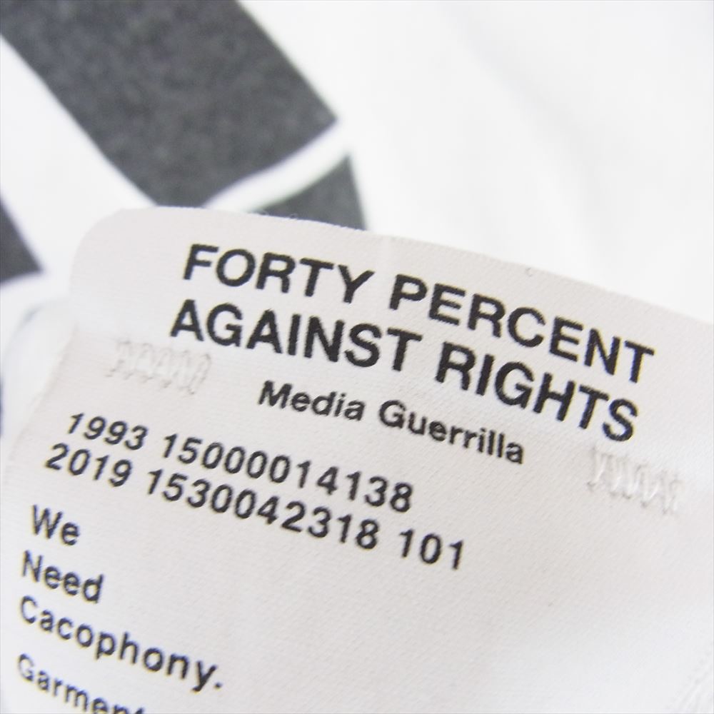 フォーティー パーセント アゲインスト ライツ プリント Tシャツ 半袖 ホワイト系 XL【中古】