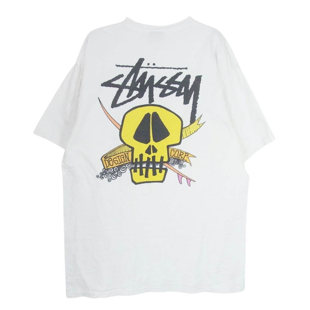 STUSSY ステューシー スカル プリント Ｔシャツ 半袖 ホワイト系 XL【中古】