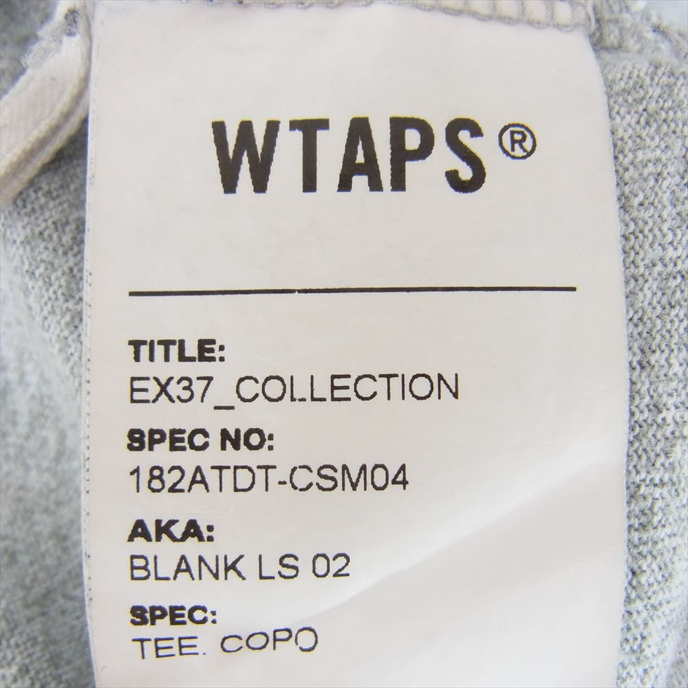 WTAPS ダブルタップス 182ATDT-CSM04 BLANK LS 02/TEE.COPO ブランク ロング スリーブ Tシャツ ロンT グレー グレー系 X 04【中古】