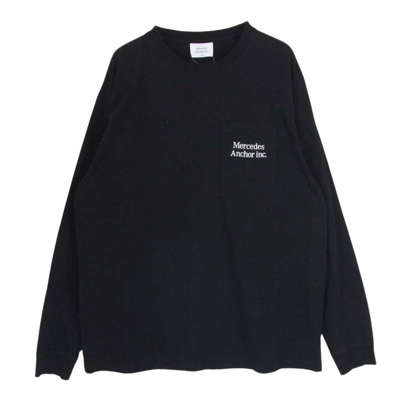 メルセデス アンカー インク ロゴ ポケット ロング Tシャツ 長袖 ブラック系 XL【中古】