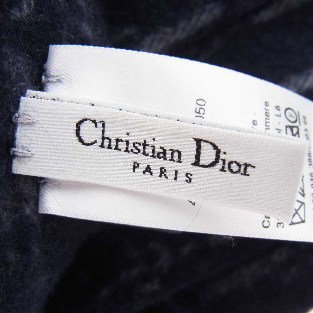 Dior ディオール  41DOB200I050 Oblique Scarf Cashmere and Wool スカーフ ディオール オブリーク カシミヤ & ウール  ネイビー系【中古】