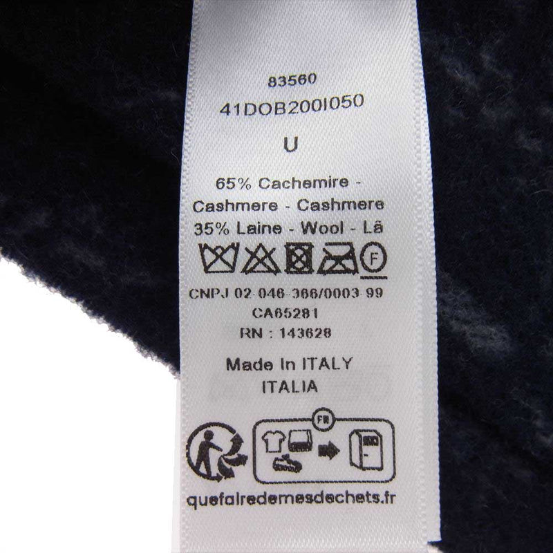 Dior ディオール  41DOB200I050 Oblique Scarf Cashmere and Wool スカーフ ディオール オブリーク カシミヤ & ウール  ネイビー系【中古】