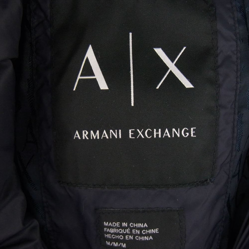 ARMANI EXCHANGE アルマーニエクスチェンジ 6XZB36 ZNT4Z 裏地総ロゴ ジップアップ ダウン パーカー ジャケット ネイビー系 USA:M【中古】