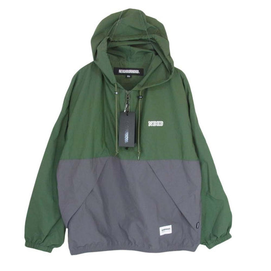 NEIGHBORHOOD ネイバーフッド 24SS 241TSNH-JKM03 BICOLOR ANORAK JACKET バイカラー アノラック ジャケット グレー系 S【極上美品】【中古】
