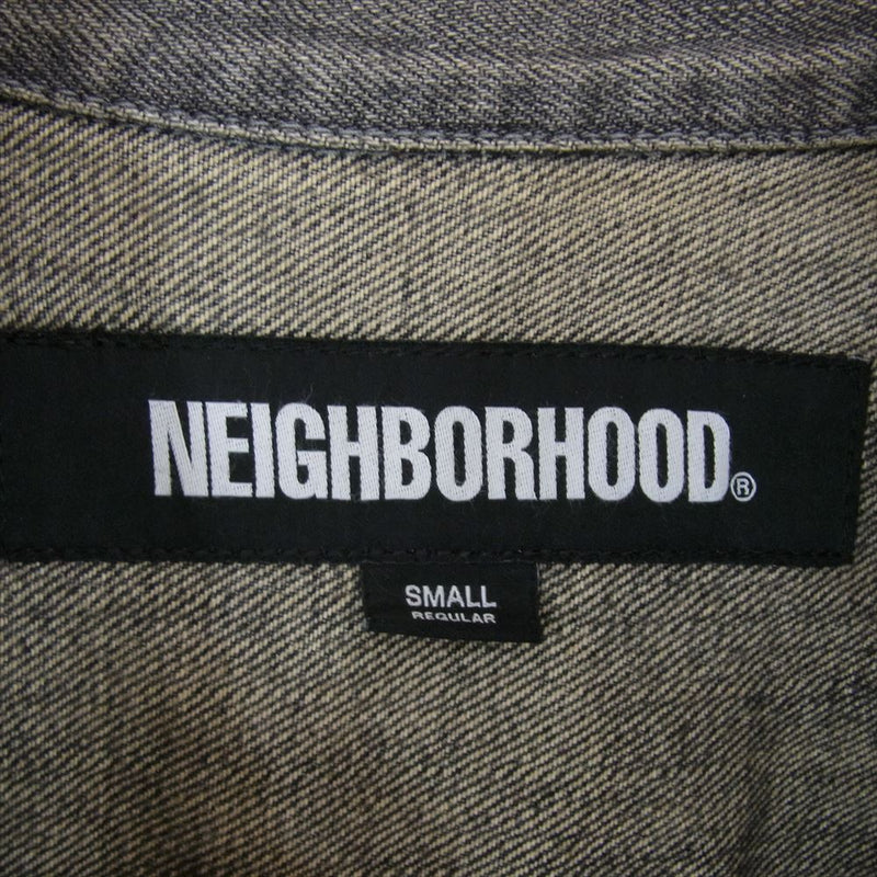 NEIGHBORHOOD ネイバーフッド 24SS 241XBNH-JKM01 SAVAGE DENIM TYPE-1 JACKET サベージ加工 デニム ジャケット ブラック系 S【極上美品】【中古】