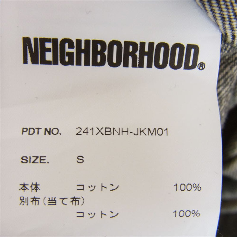 NEIGHBORHOOD ネイバーフッド 24SS 241XBNH-JKM01 SAVAGE DENIM TYPE-1 JACKET サベージ加工 デニム ジャケット ブラック系 S【極上美品】【中古】