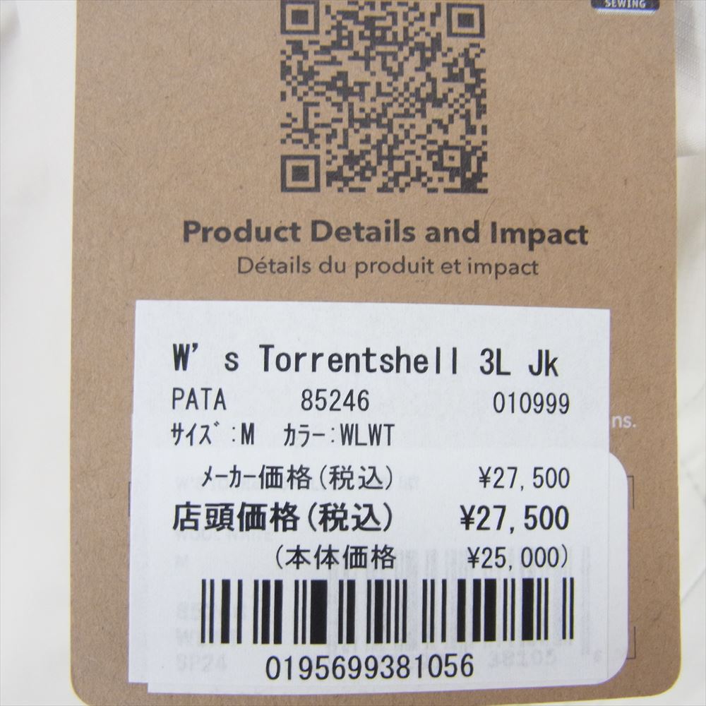 patagonia パタゴニア 24SS 85246 24年製 TORRENTSHELL PARKA ウィメンズ トレント シェル3L ジャケット マウンテン パーカー オフホワイト系 M【極上美品】【中古】