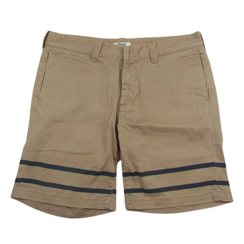 Ron Herman ロンハーマン 512060325-1322 Double Stripe Short Pants ダブルストライプ コットン ショート パンツ  ベージュ系 L【中古】