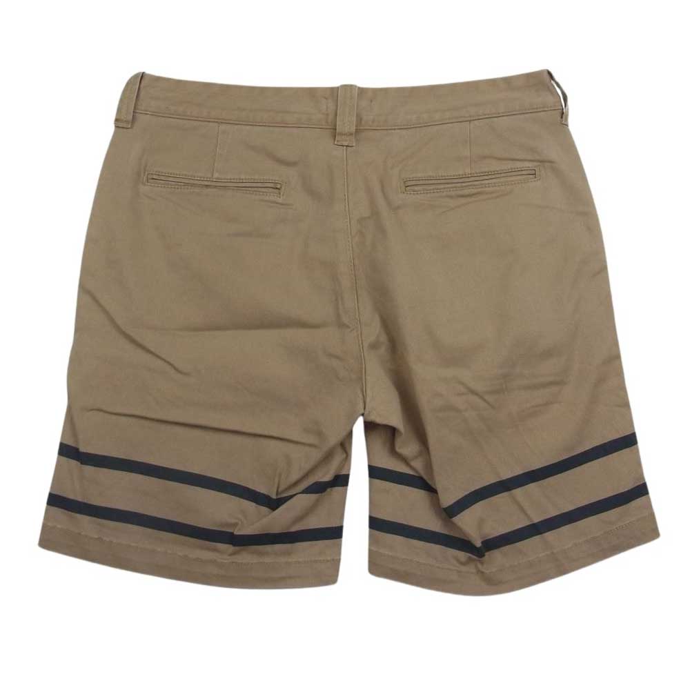 Ron Herman ロンハーマン 512060325-1322 Double Stripe Short Pants ダブルストライプ コットン ショート パンツ  ベージュ系 L【中古】