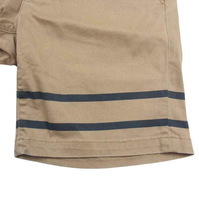 Ron Herman ロンハーマン 512060325-1322 Double Stripe Short Pants ダブルストライプ コットン ショート パンツ  ベージュ系 L【中古】