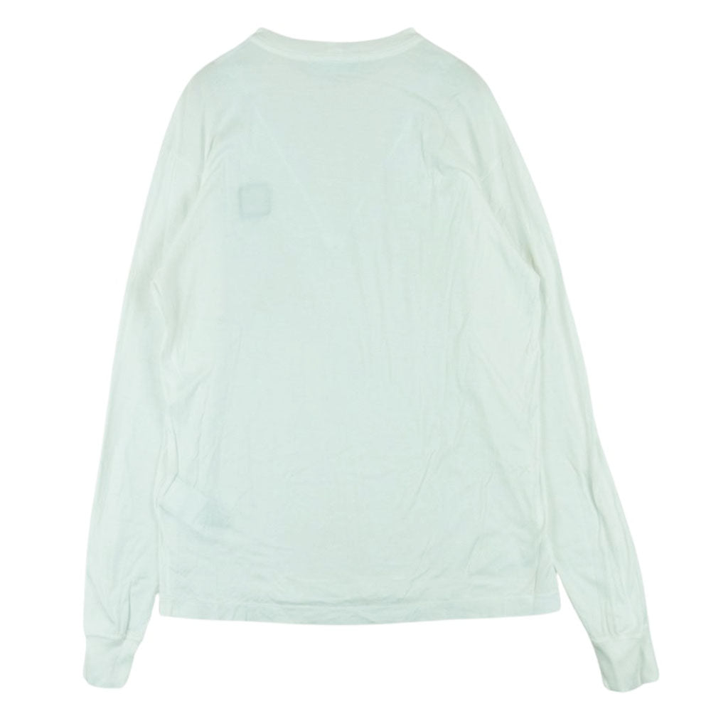 STONE ISLAND ストーンアイランド L/S Tee 胸ロゴワッペン 長袖 Tシャツ カットソー トルコ製 ホワイト系 M【中古】