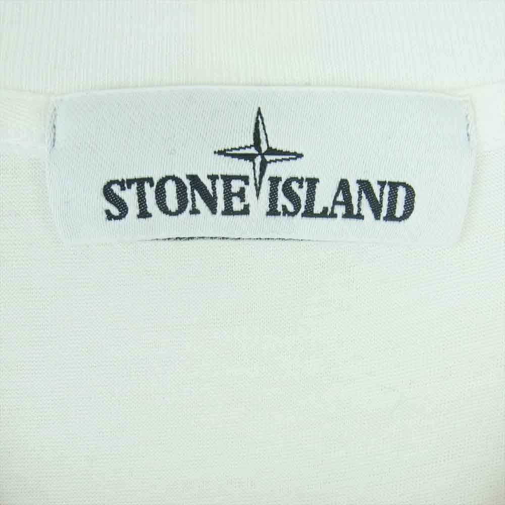 STONE ISLAND ストーンアイランド L/S Tee 胸ロゴワッペン 長袖 Tシャツ カットソー トルコ製 ホワイト系 M【中古】