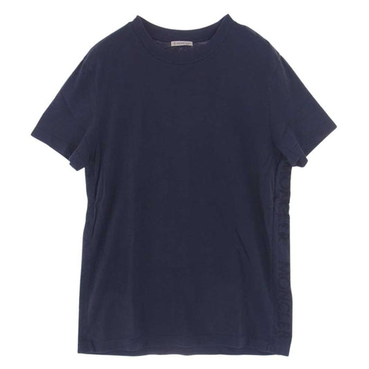 MONCLER モンクレール F10918C72010 国内正規品 MAGLIA T-SHIRT サイドロゴ 刺繍 半袖 クルーネック Tシャツ ネイビー系 M【中古】