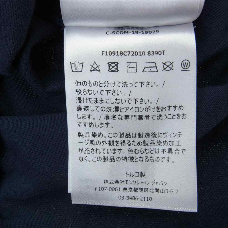 MONCLER モンクレール F10918C72010 国内正規品 MAGLIA T-SHIRT サイドロゴ 刺繍 半袖 クルーネック Tシャツ ネイビー系 M【中古】