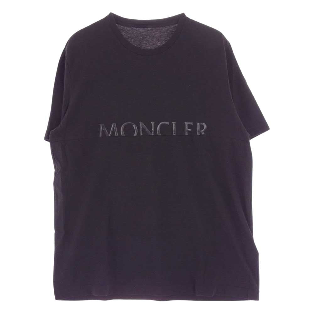 MONCLER モンクレール F20918C7A710 国内正規品 MAGLIA T-SHIRT スプリットロゴ 半袖 クルーネック Tシャツ ブラック系 M【中古】