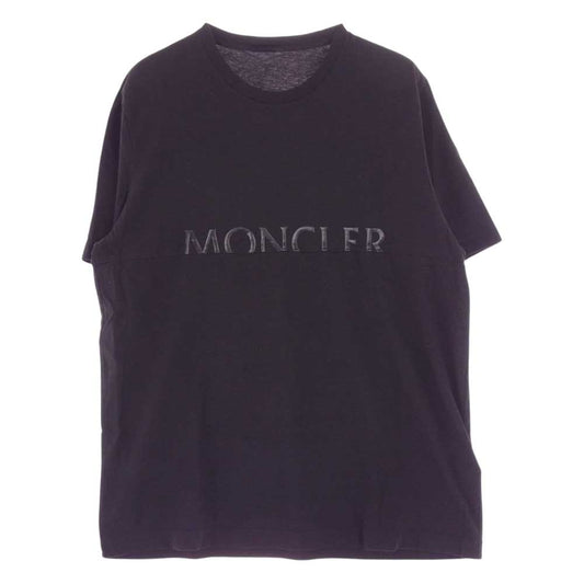 MONCLER モンクレール F20918C7A710 国内正規品 MAGLIA T-SHIRT スプリットロゴ 半袖 クルーネック Tシャツ ブラック系 M【中古】