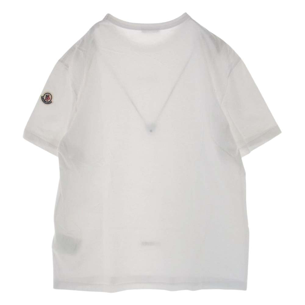 MONCLER モンクレール F20918C78510 国内正規品 MAGLIA T-SHIRT HERE NOW FOREVER ロゴ プリント 半袖 クルーネック Tシャツ ホワイト系 M【中古】