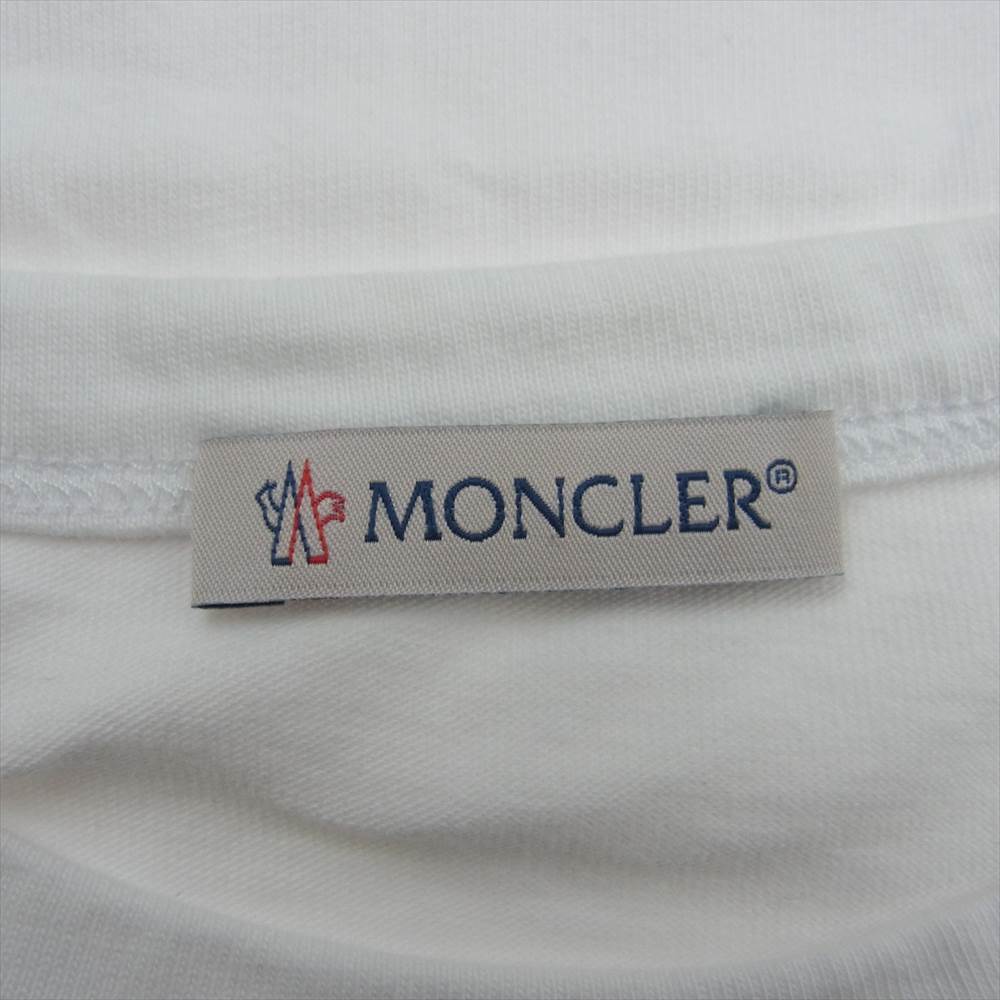 MONCLER モンクレール F20918C78510 国内正規品 MAGLIA T-SHIRT HERE NOW FOREVER ロゴ プリント 半袖 クルーネック Tシャツ ホワイト系 M【中古】