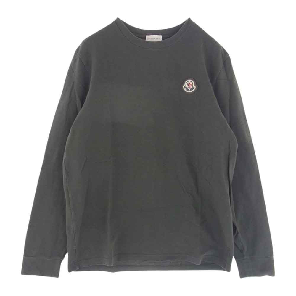 MONCLER モンクレール H20918D00005 国内正規品 LS TSHIRT ワッペン サーマル ワッフル 長袖 クルーネック Tシャツ チャコール系 S【中古】