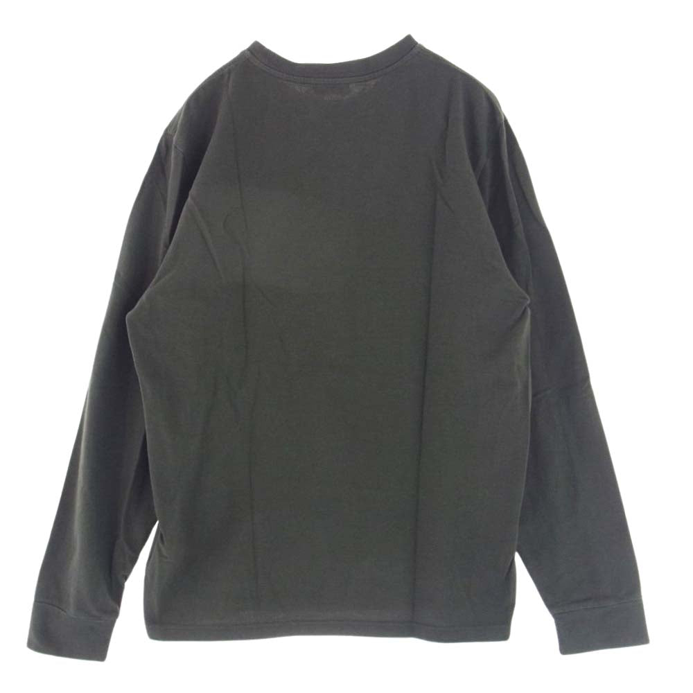 MONCLER モンクレール H20918D00005 国内正規品 LS TSHIRT ワッペン サーマル ワッフル 長袖 クルーネック Tシャツ チャコール系 S【中古】